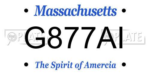 G877AI Massachusetts License Plate
