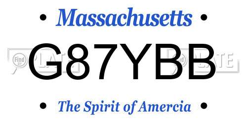 G87YBB Massachusetts License Plate