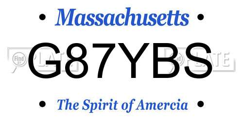 G87YBS Massachusetts License Plate