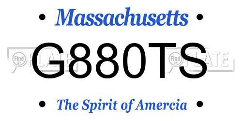 G880TS Massachusetts License Plate