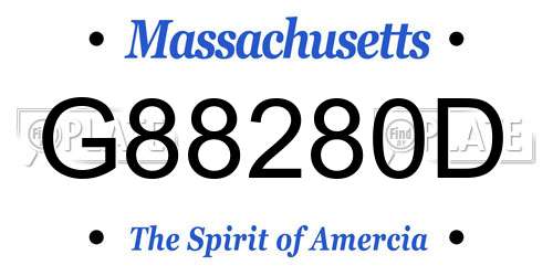 G88280D Massachusetts License Plate