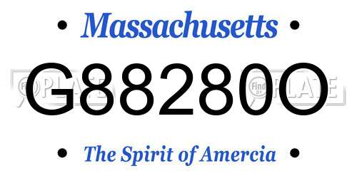 G88280O Massachusetts License Plate