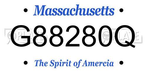 G88280Q Massachusetts License Plate