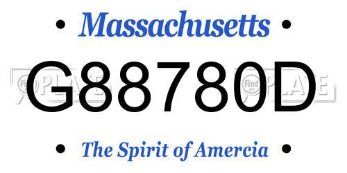 G88780D Massachusetts License Plate