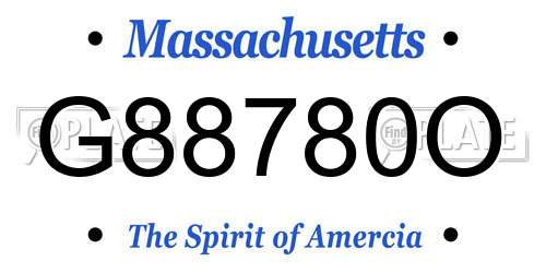 G88780O Massachusetts License Plate
