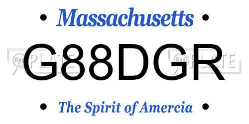 G88DGR Massachusetts License Plate