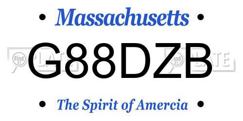 G88DZB Massachusetts License Plate