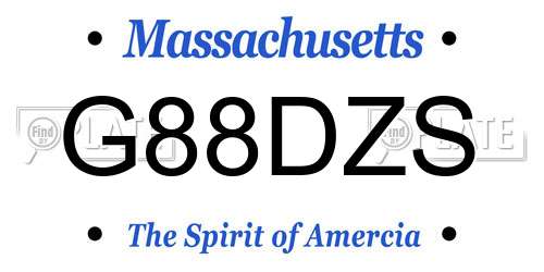 G88DZS Massachusetts License Plate