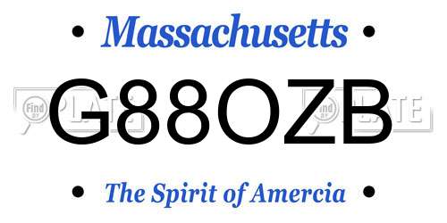 G88OZB Massachusetts License Plate