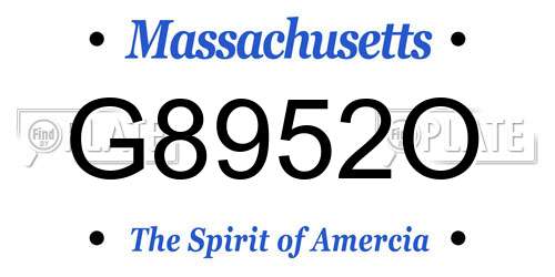 G8952O Massachusetts License Plate