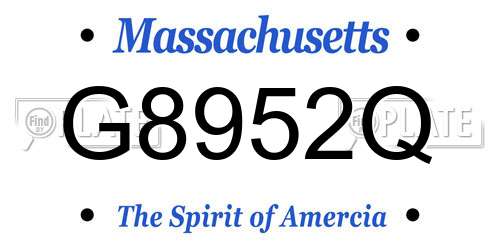 G8952Q Massachusetts License Plate