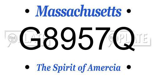 G8957Q Massachusetts License Plate