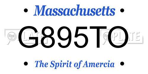 G895TO Massachusetts License Plate
