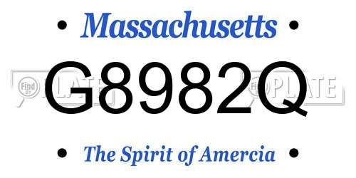 G8982Q Massachusetts License Plate