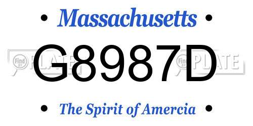 G8987D Massachusetts License Plate