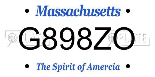 G898ZO Massachusetts License Plate
