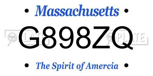 G898ZQ Massachusetts License Plate