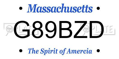 G89BZD Massachusetts License Plate