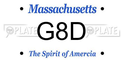 G8D Massachusetts License Plate