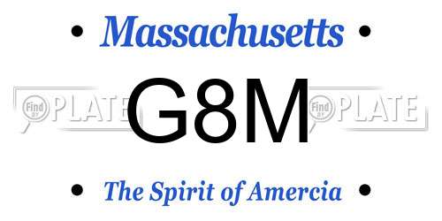 G8M Massachusetts License Plate