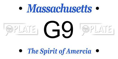 G9 Massachusetts License Plate