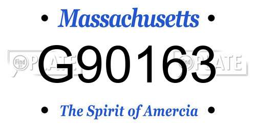 G90163 Massachusetts License Plate