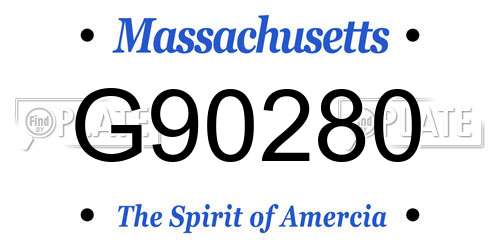 G90280 Massachusetts License Plate