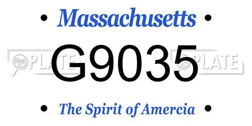 G9035 Massachusetts License Plate