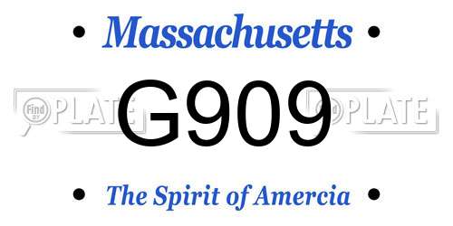 G909 Massachusetts License Plate
