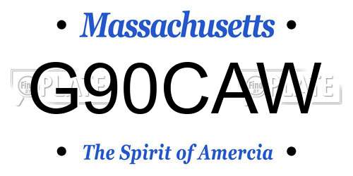 G90CAW Massachusetts License Plate