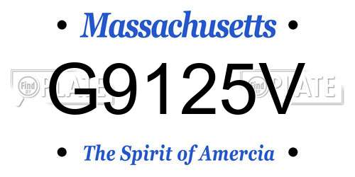 G9125V Massachusetts License Plate