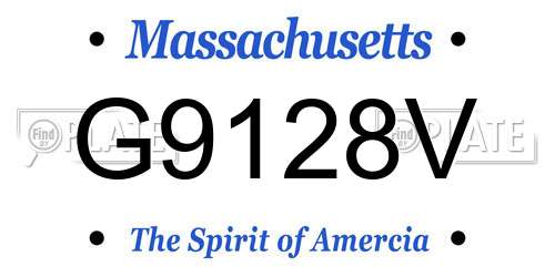 G9128V Massachusetts License Plate