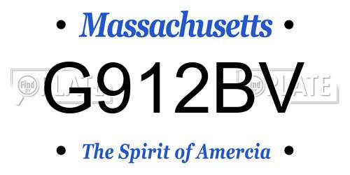 G912BV Massachusetts License Plate