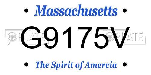 G9175V Massachusetts License Plate