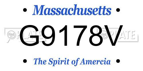 G9178V Massachusetts License Plate