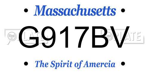 G917BV Massachusetts License Plate