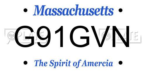 G91GVN Massachusetts License Plate