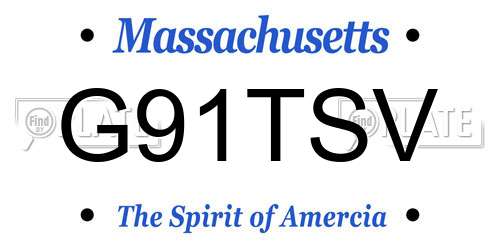G91TSV Massachusetts License Plate