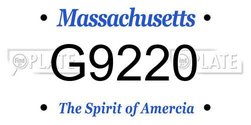 G9220 Massachusetts License Plate
