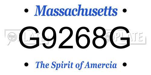 G9268G Massachusetts License Plate