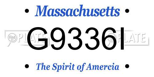 G9336I Massachusetts License Plate