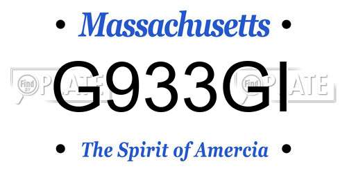 G933GI Massachusetts License Plate