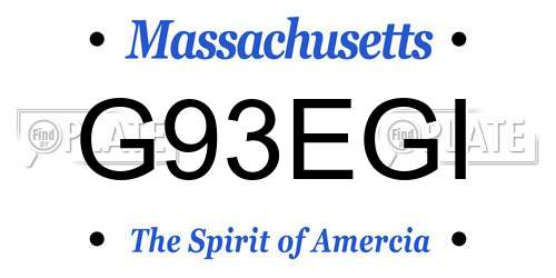 G93EGI Massachusetts License Plate