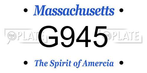 G945 Massachusetts License Plate