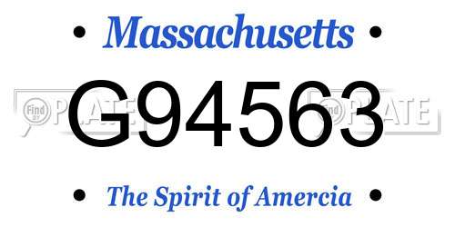 G94563 Massachusetts License Plate