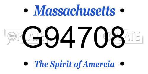 G94708 Massachusetts License Plate