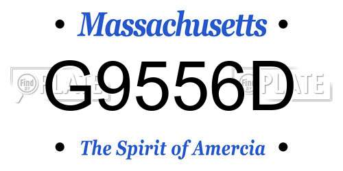 G9556D Massachusetts License Plate