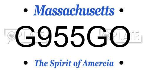 G955GO Massachusetts License Plate