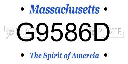 G9586D Massachusetts License Plate