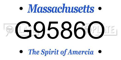 G9586O Massachusetts License Plate